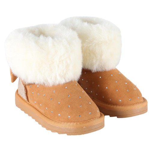 Monnalisa tan girls boots - tan, eu