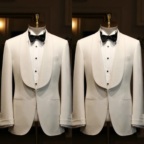 White men suit wedding - white,
