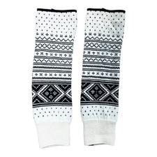 Dale of Norway Wool Fair Isle Knit Arm Warmers Ivory/Black