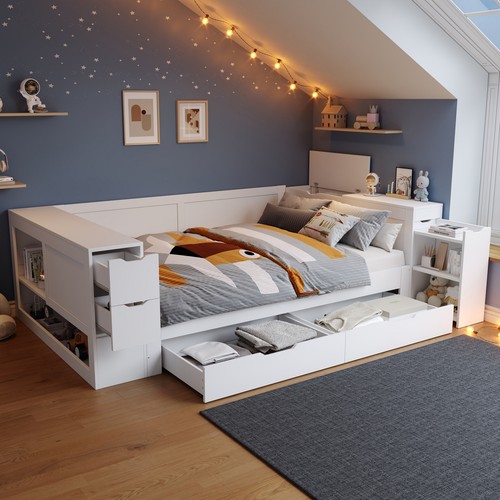 Daybed wooden platform bed - wooden,