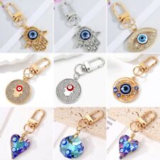 Fashion Turkish Lucky Evil Eye Crystal Keychain Keyring Women Men Charm Jewelry