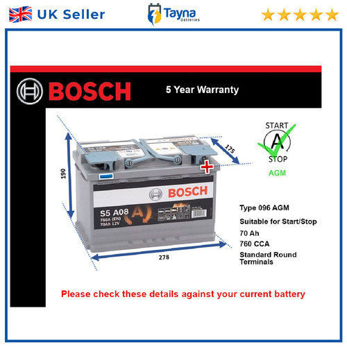 Agm car battery fits - fits, q2