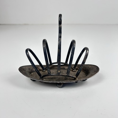 Vintage silver metal toast - silver,