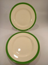 Alfred Meakin green and gold side plates 8in diameter x6 one with defect