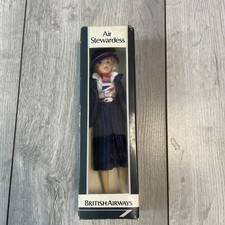Vintage British Airways Air Stewardess Doll 7" Boxed - 1980/90s