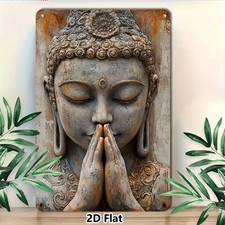 Buddha Head Yoga Meditation Relaxation Wooden Wall Plaque Sign Art Decor Gift..