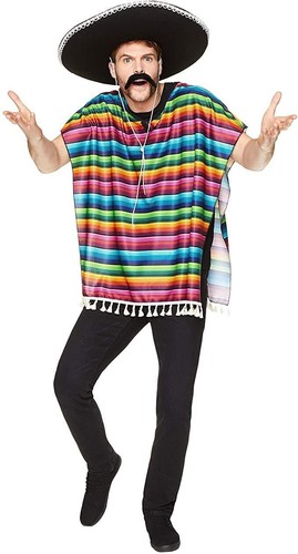 Adult unisex mexican poncho - mexican,