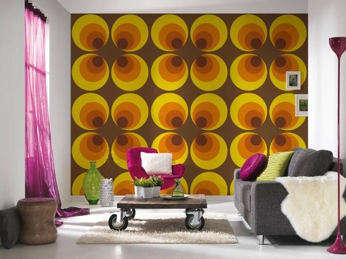 Retro deluxe brown yellow - retro,