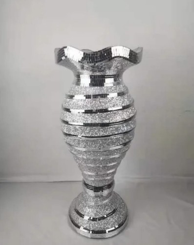 Mirrored floor vase - mirrored, silver