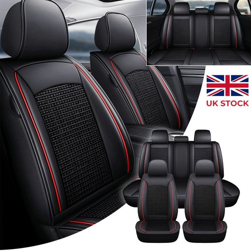 Black red car seat covers - black,