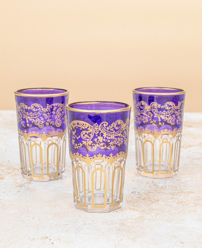 Moroccan tea glasses set 6 - moroccan,
