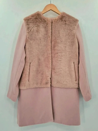 Zara pastel pink faux fur - , long