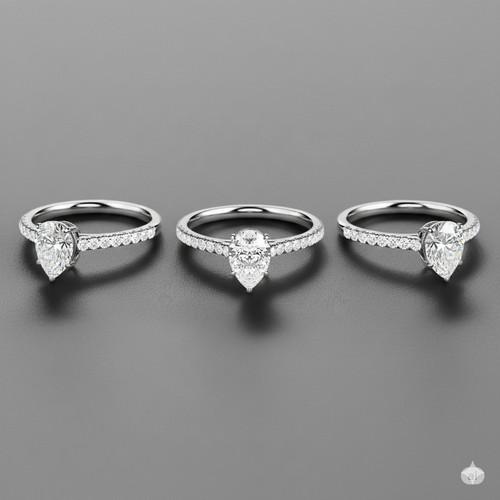 Set white gold moissanite - 3,