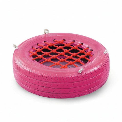 Tire swing with rope - with, woven