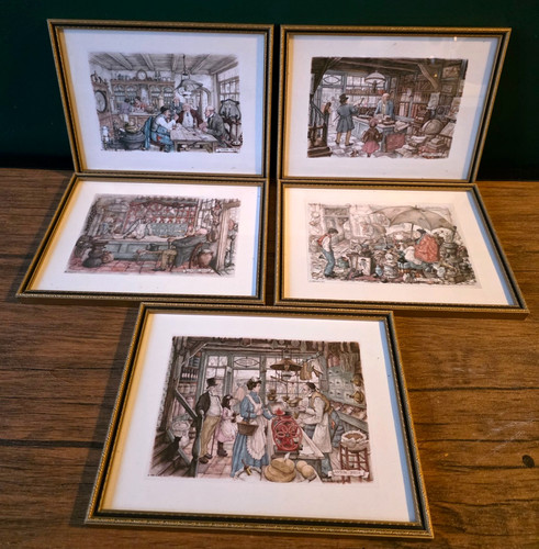 Vintage anton pieck print set - anton,