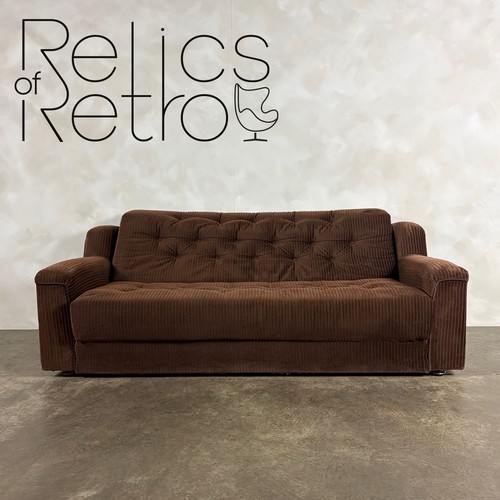 Brown corduroy three seater - brown,
