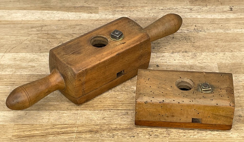 Vintage wooden screw - wooden, box