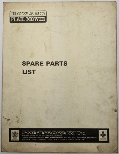 Howard flail mower - spare, parts