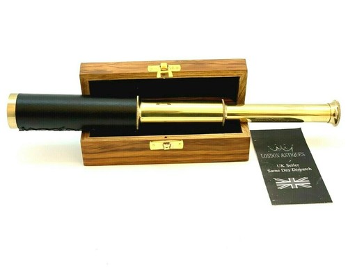 Brass telescope antique - brass,