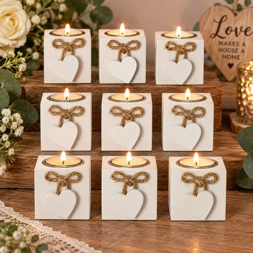 9pc white wooden tea - white,