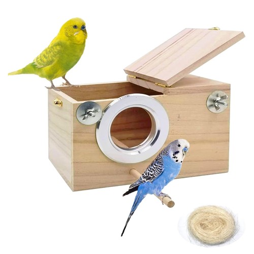 Parakeet nesting box - parakeet, box,wood