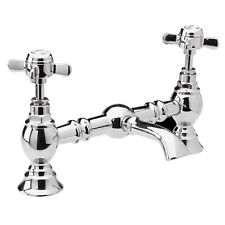 Nuie Beaumont Luxury 2-Hole Basin Mixer Tap Pillar Mounted - Chrome