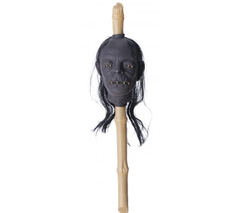 Shrunken mummified head - head, staff