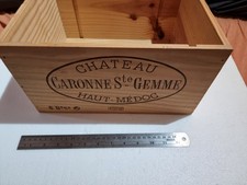 Wine empty wood box 6 bottles Chateau Caronnes Ste Gemme haut medoc
