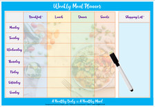 Weekly Meal Planner PIC A4 - Home Family Food Planner Shopping List Reusable