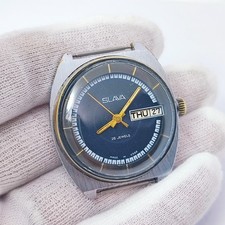⭐ Rare VINTAGE Soviet watch Slava mechanical 2428 26 jewels Made in USSR 1980s