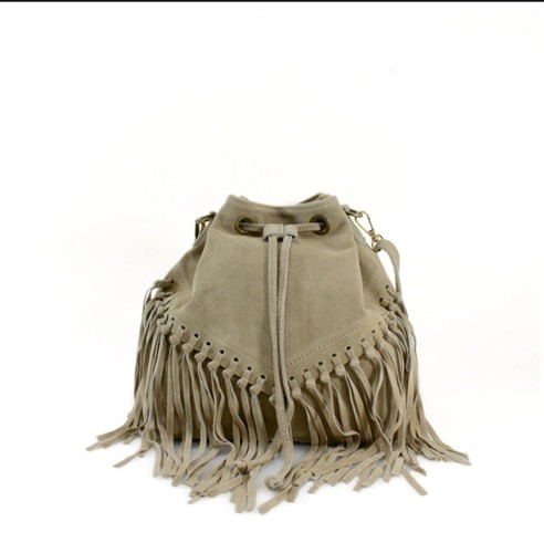 Borse pelle suede fringed - borse,