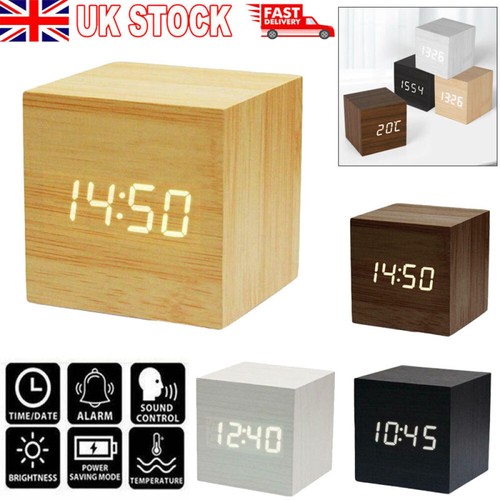 Wooden led digital alarm clock - digital,