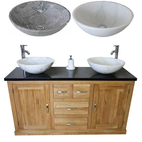 Solid oak bathroom double - solid,