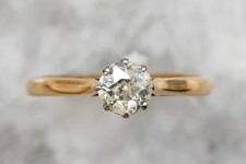 Edwardian 18ct Yellow Gold Solitaire Diamond Engagement Ring  0.80 carats