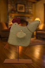 Set of 2 Rustic Metal Chicken