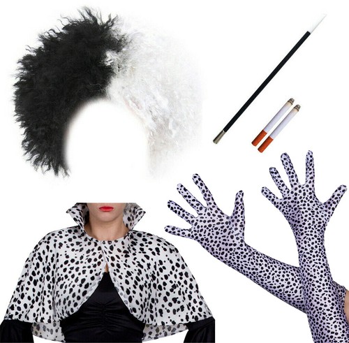 Dalmatian cape wig gloves - dalmatian,