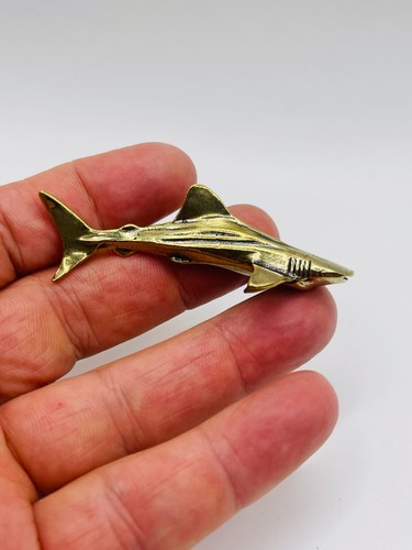 Solid brass shark - shark, mini