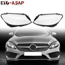 Car Headlight Lens Cover+Glue For Mercedes Benz W205 Claoss C280 C300 2015-2017