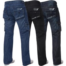 Kruze Mens Combat Jeans Cargo