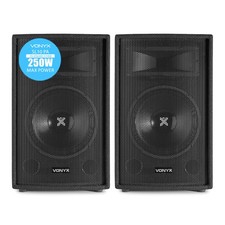 Vonyx SL10 10" Passive PA Speaker Pair 500W 2-Way for DJ & Parties