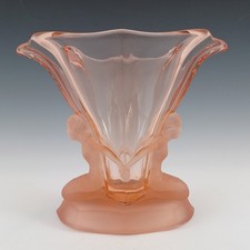 Walther & Söhne 1930's Art Deco Pink Glass 'Windsor' Vase