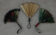 3pcs Hand Held Fans-Folding Vinyl Paper  Accordion Fold-Handmade UK-Free P&P UK