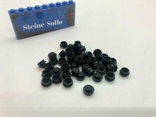 LEGO (C) 50x Round Plate - 1x1 - Black - 4073 - Black Plate Round