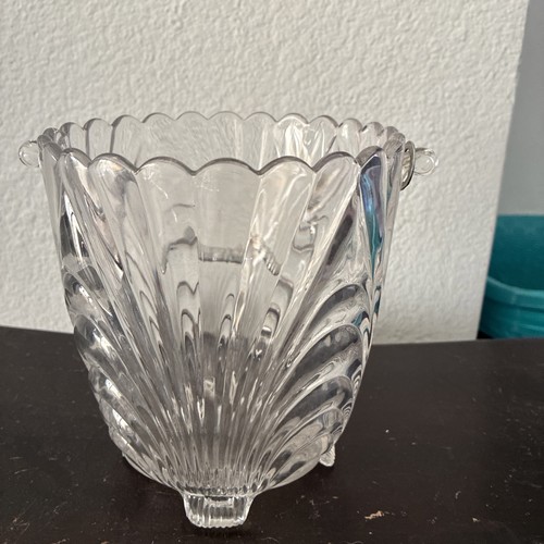 Vintage clear glass ice - glass, bucket