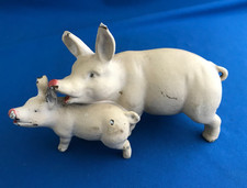 Unusual and Rare Porcelain Pigs with a Painted Nose (c. 1900s)
