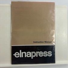 Elnapress Ironing Press Owners Manual Instructions Made in Switzerland