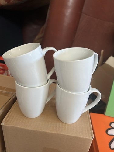 White china mugs each mug - white,