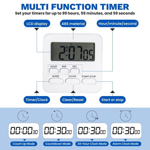 Magnetic kitchen timer clock - magnetic,
