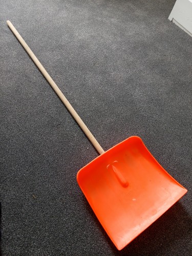 Large orange snow shovel with - large,