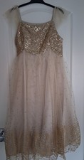 Monsoon Girls Dress Gold And